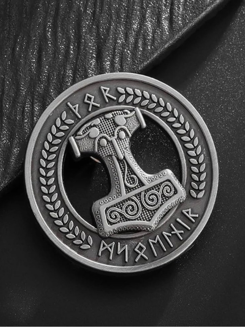 Mythology Nordic retro gods Odin Celtic Thor's hammer rune brooch.